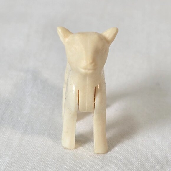Vintage Plastic Goat Figure Movable Head White Farm Animal Toy 1950s - Picture 3 of 12